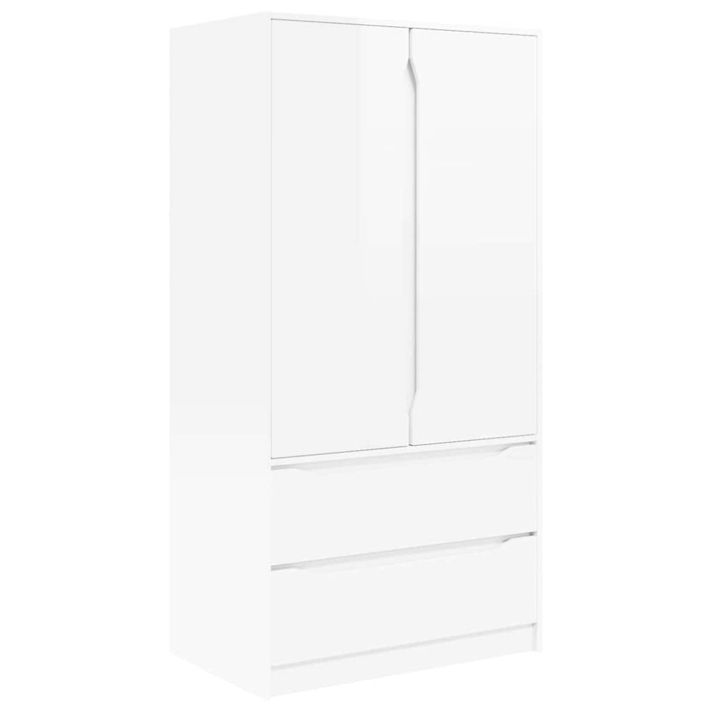 Produktbild för Garderob Högblank Vit 79,5 x 49 x 156 cm Konstruerat trä