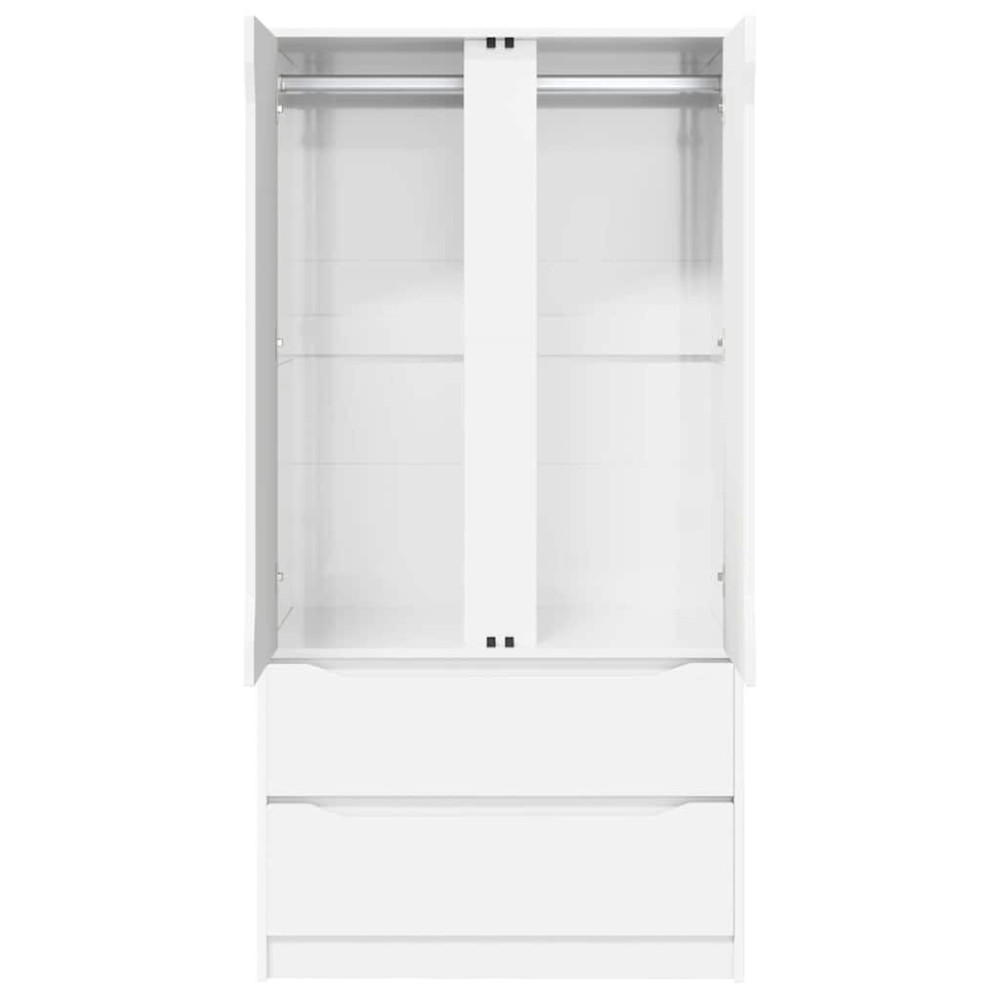 Produktbild för Garderob Högblank Vit 79,5 x 49 x 156 cm Konstruerat trä