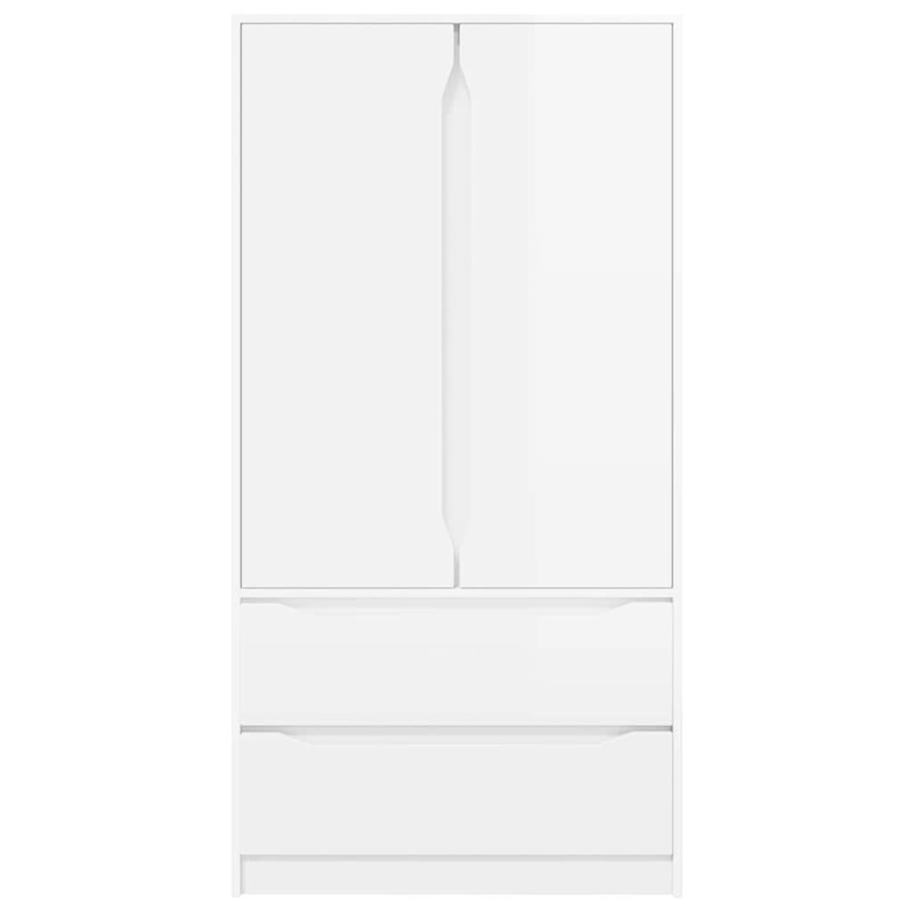 Produktbild för Garderob Högblank Vit 79,5 x 49 x 156 cm Konstruerat trä