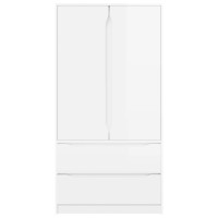 Produktbild för Garderob Högblank Vit 79,5 x 49 x 156 cm Konstruerat trä