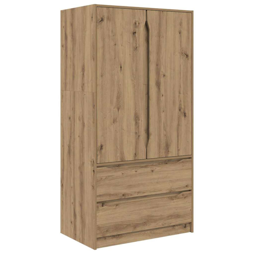 Produktbild för Garderob med låda Artisan Ek 79,5 x 49 x 156 cm Konstruerat trä