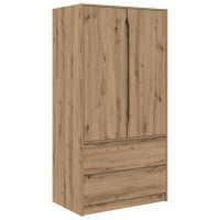 Produktbild för Garderob med låda Artisan Ek 79,5 x 49 x 156 cm Konstruerat trä