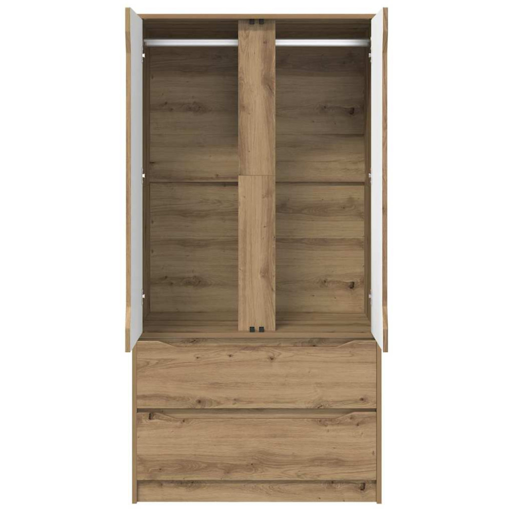Produktbild för Garderob med låda Artisan Ek 79,5 x 49 x 156 cm Konstruerat trä