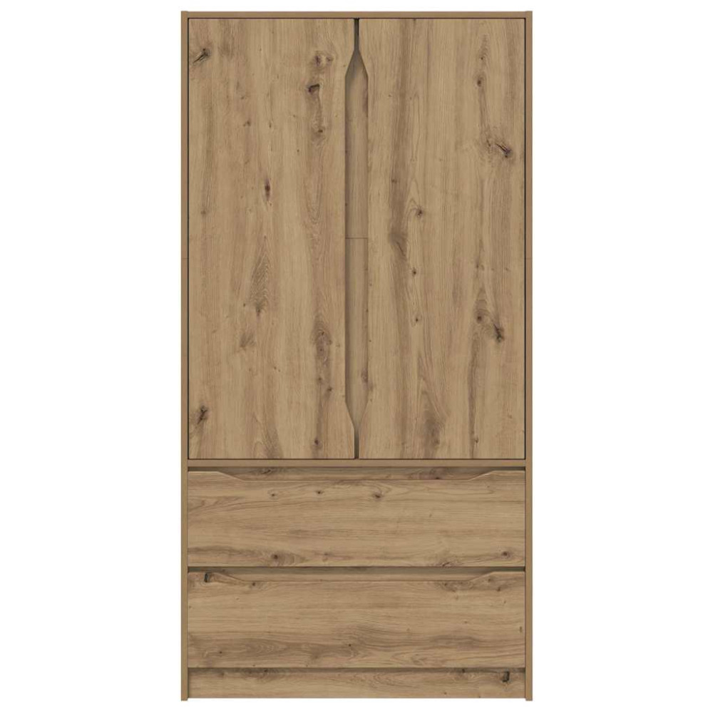 Produktbild för Garderob med låda Artisan Ek 79,5 x 49 x 156 cm Konstruerat trä