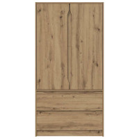 Produktbild för Garderob med låda Artisan Ek 79,5 x 49 x 156 cm Konstruerat trä