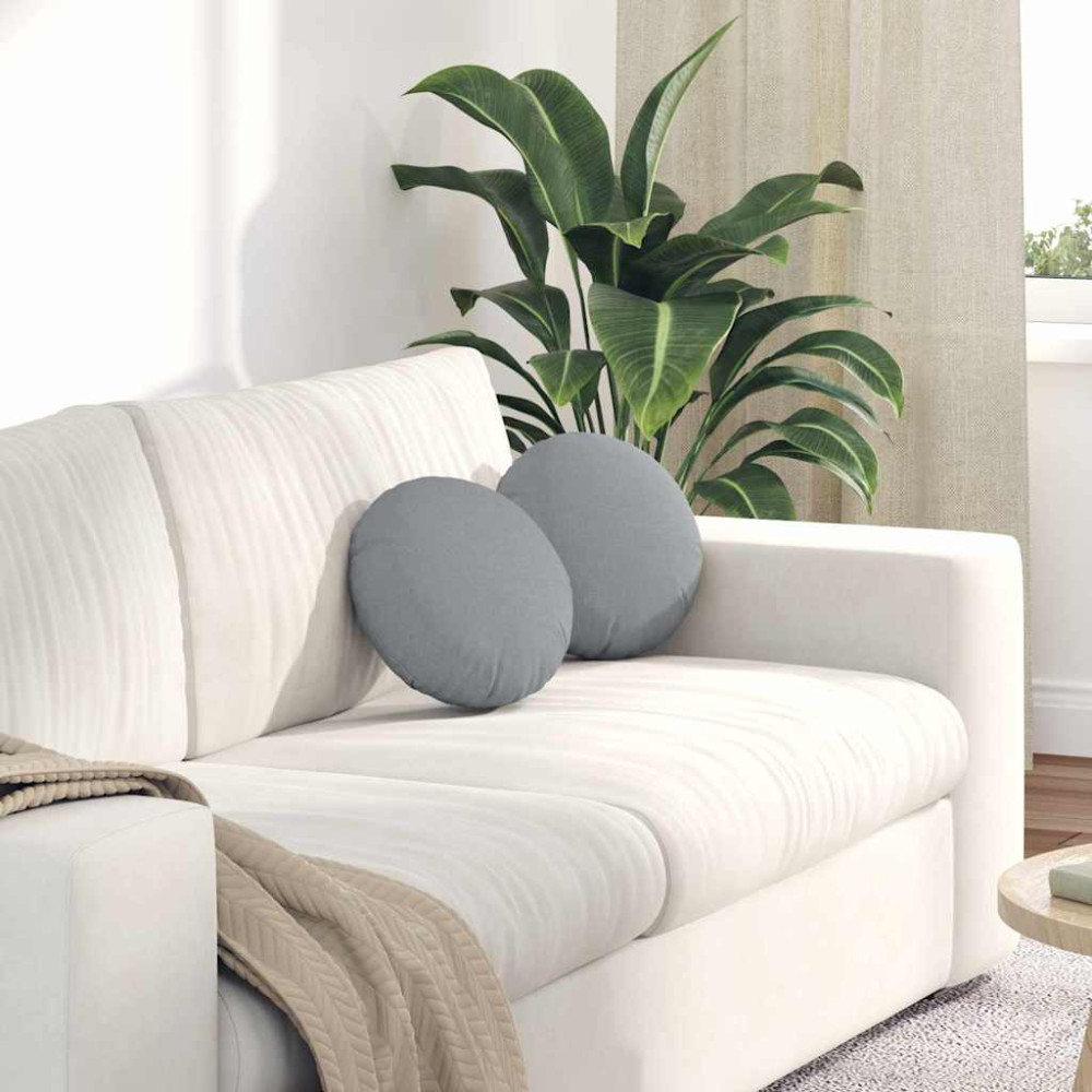 Produktbild för Sittkuddar 2 pcs Ljusgrå Ø30 x 13 cm tyg