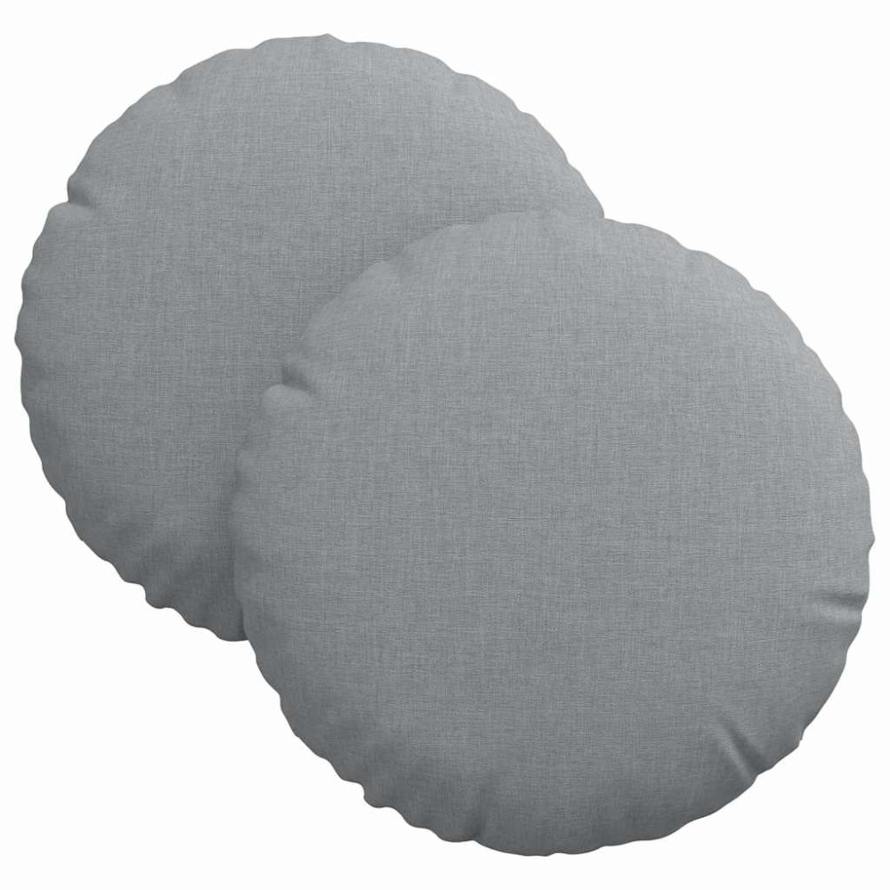 Produktbild för Sittkuddar 2 pcs Ljusgrå Ø30 x 13 cm tyg