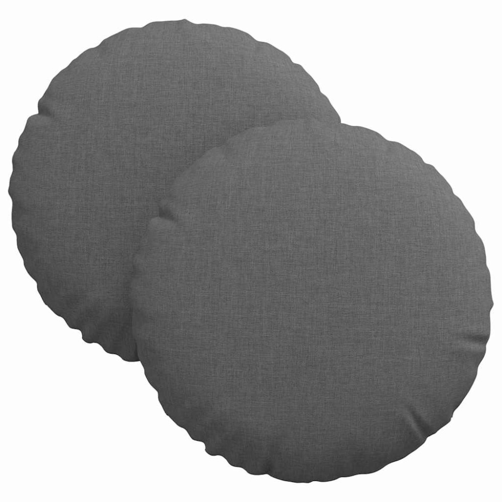 Produktbild för Sittkuddar 2 pcs Mörkgrå Ø30 x 13 cm tyg