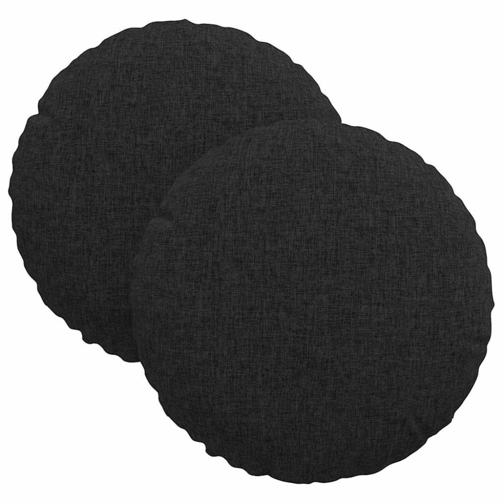 Produktbild för Sittkuddar 2 pcs Svart Ø30 x 13 cm tyg