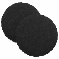 Produktbild för Sittkuddar 2 pcs Svart Ø30 x 13 cm tyg