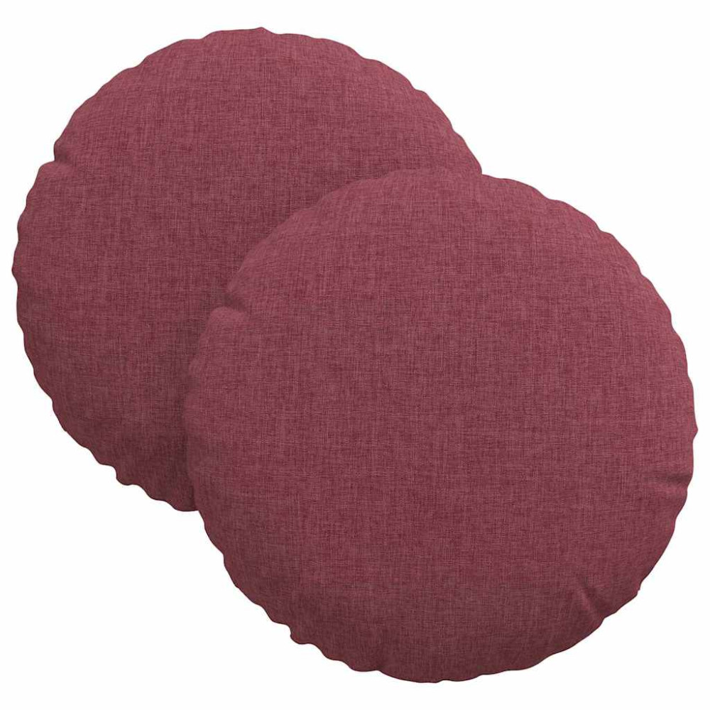 Produktbild för Sittkuddar 2 pcs Vinröd Ø30 x 13 cm tyg