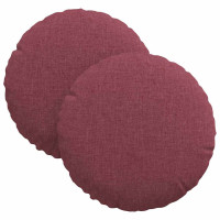 Produktbild för Sittkuddar 2 pcs Vinröd Ø30 x 13 cm tyg