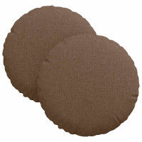 Produktbild för Sittkuddar 2 pcs Brun Ø30 x 13 cm tyg