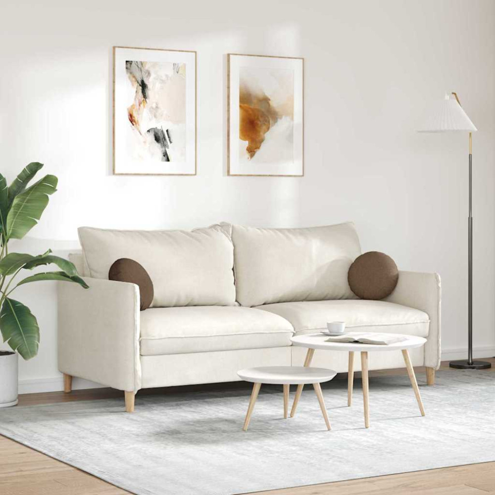 Produktbild för Sittkuddar 2 pcs Brun Ø30 x 13 cm tyg