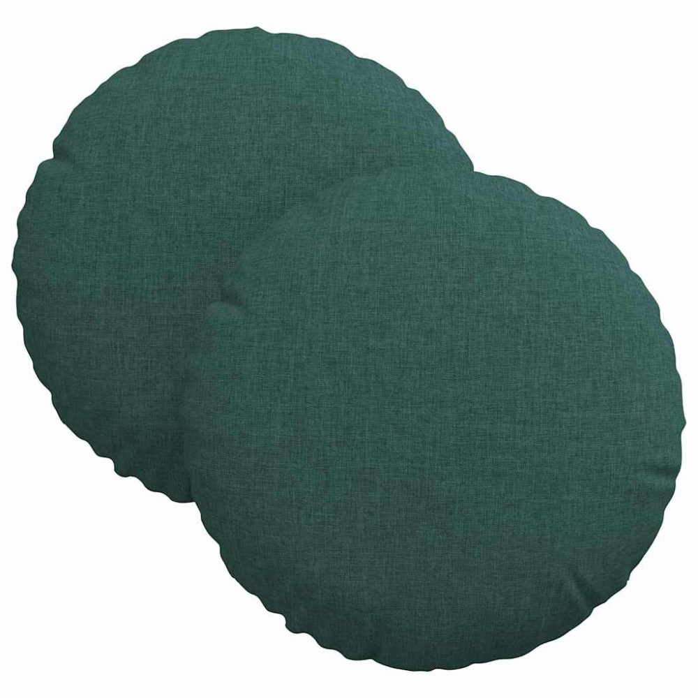 Produktbild för Sittkuddar 2 pcs Mörkgrön Ø30 x 13 cm tyg