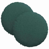 Produktbild för Sittkuddar 2 pcs Mörkgrön Ø30 x 13 cm tyg