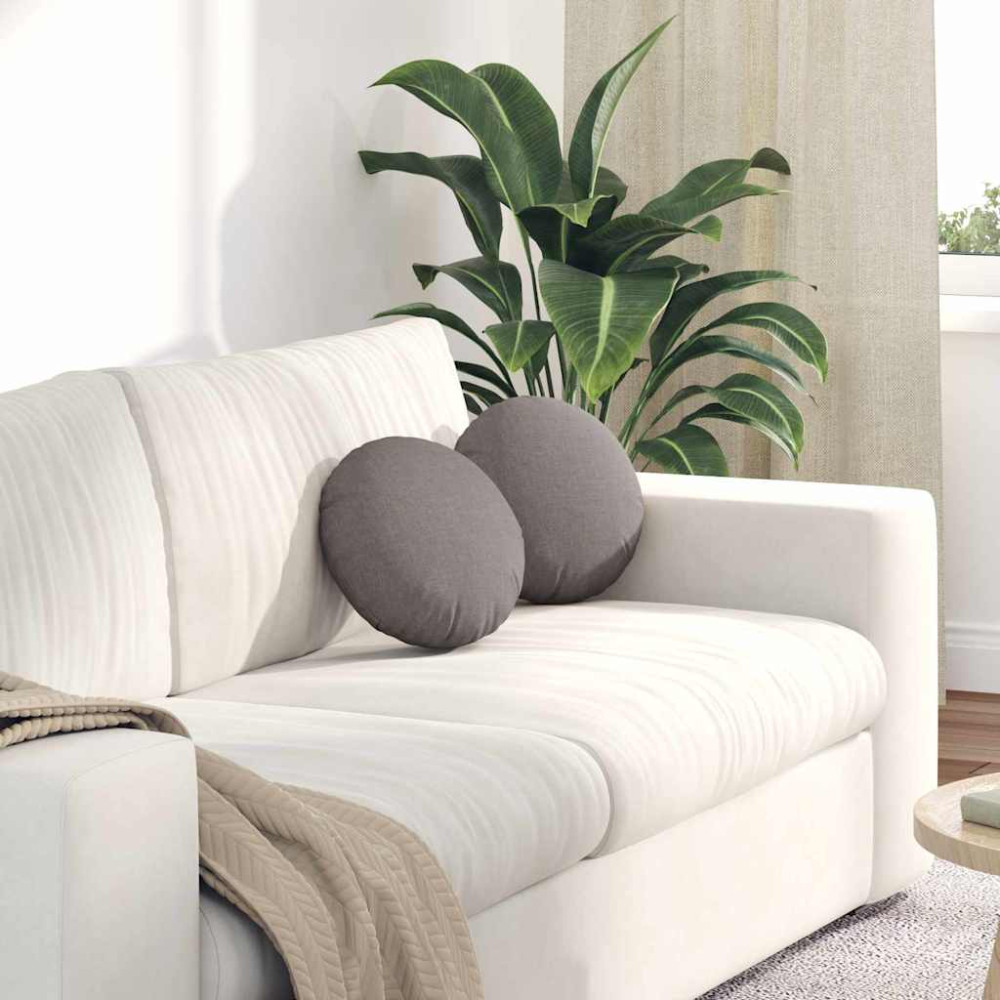 Produktbild för Sittkuddar 2 pcs Taupe Ø30 x 13 cm tyg