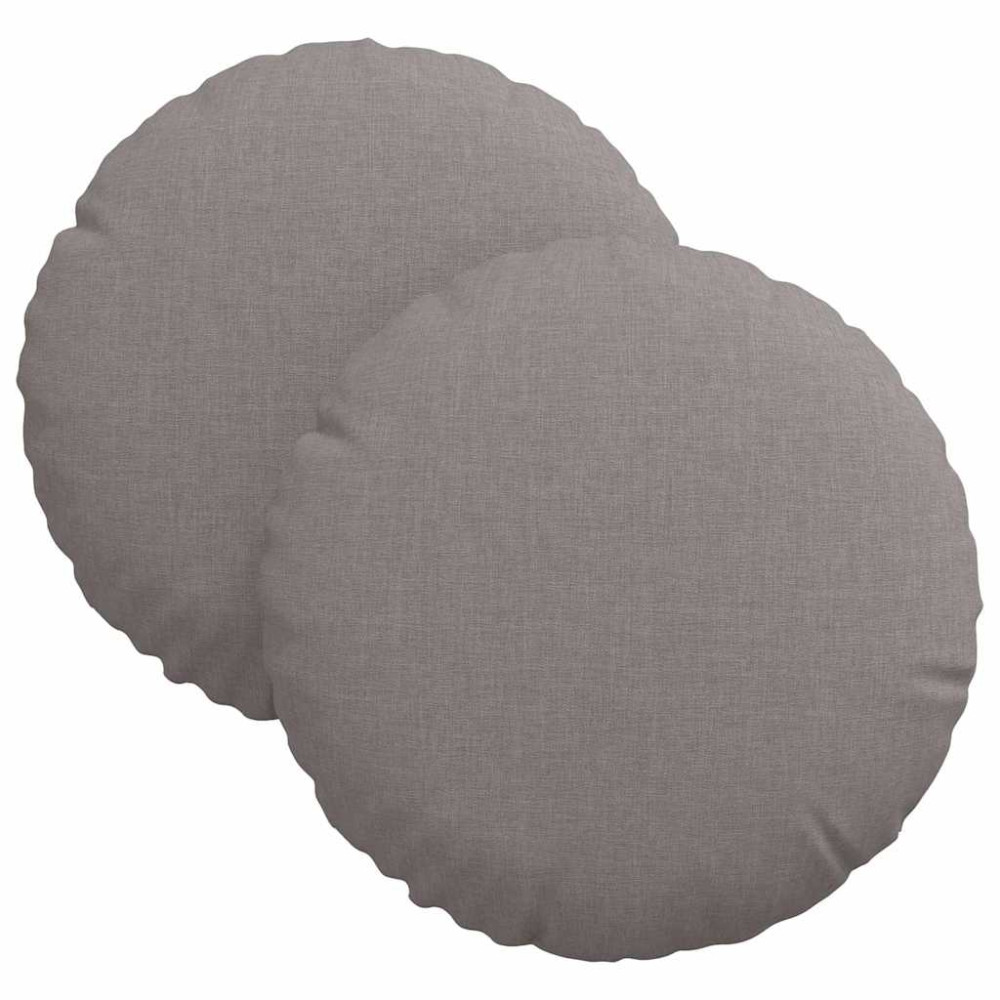 Produktbild för Sittkuddar 2 pcs Taupe Ø30 x 13 cm tyg