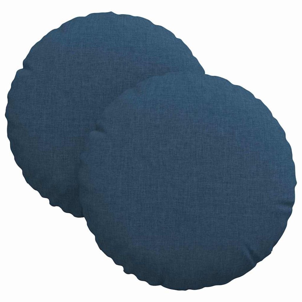 Produktbild för Sittkuddar 2 pcs Blå Ø30 x 13 cm tyg