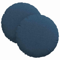 Produktbild för Sittkuddar 2 pcs Blå Ø30 x 13 cm tyg