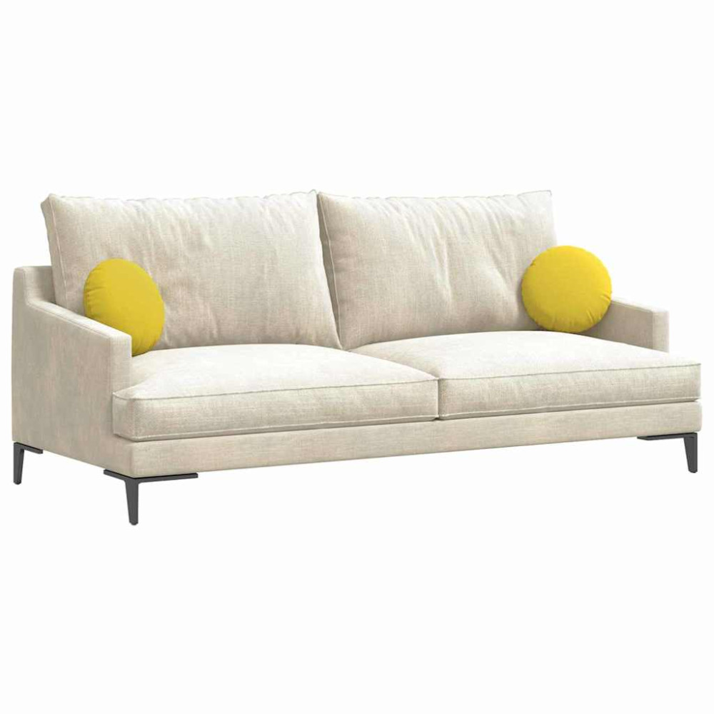 Produktbild för Sittkuddar 2 pcs Ljusgul Ø30 x 13 cm tyg