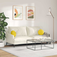 Produktbild för Sittkuddar 2 pcs Ljusgul Ø30 x 13 cm tyg