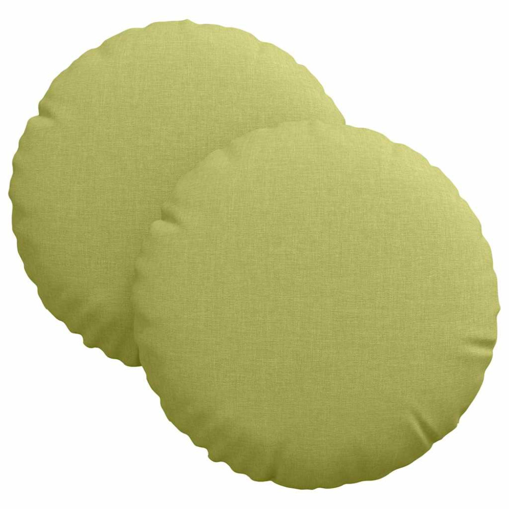 Produktbild för Sittkuddar 2 pcs Ljusgrön Ø30 x 13 cm tyg
