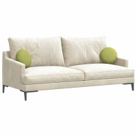 Produktbild för Sittkuddar 2 pcs Ljusgrön Ø30 x 13 cm tyg