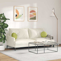 Produktbild för Sittkuddar 2 pcs Ljusgrön Ø30 x 13 cm tyg