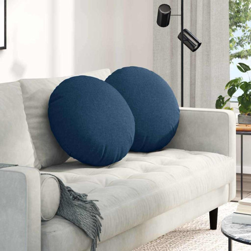 vidaXL Sittkuddar 2 pcs Blå Ø50 x 19 cm tyg
