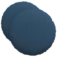 Produktbild för Sittkuddar 2 pcs Blå Ø50 x 19 cm tyg