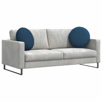 Produktbild för Sittkuddar 2 pcs Blå Ø50 x 19 cm tyg