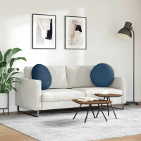 Produktbild för Sittkuddar 2 pcs Blå Ø50 x 19 cm tyg
