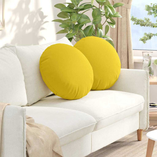 vidaXL Sittkuddar 2 pcs Ljusgul Ø50 x 19 cm tyg