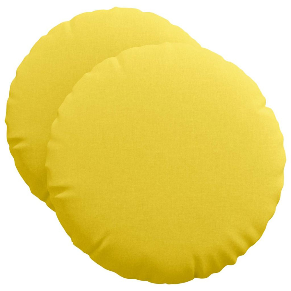 Produktbild för Sittkuddar 2 pcs Ljusgul Ø50 x 19 cm tyg