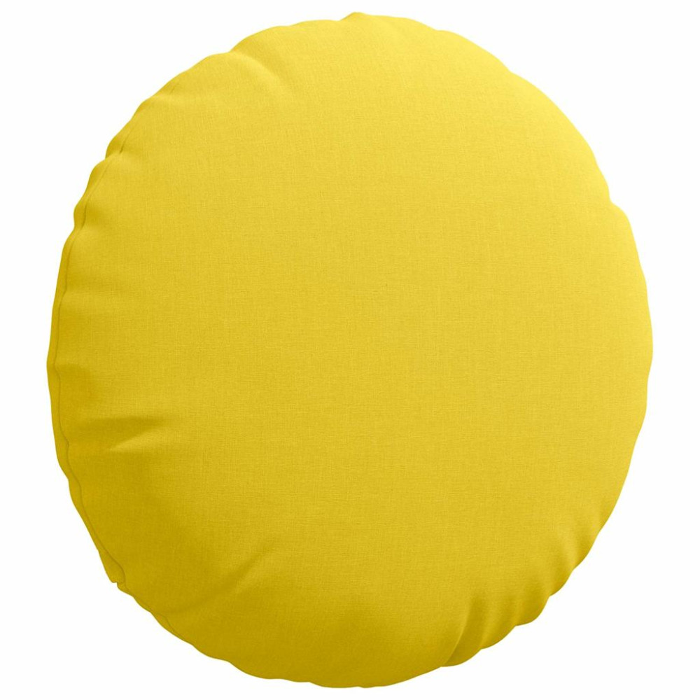 Produktbild för Sittkuddar 2 pcs Ljusgul Ø50 x 19 cm tyg