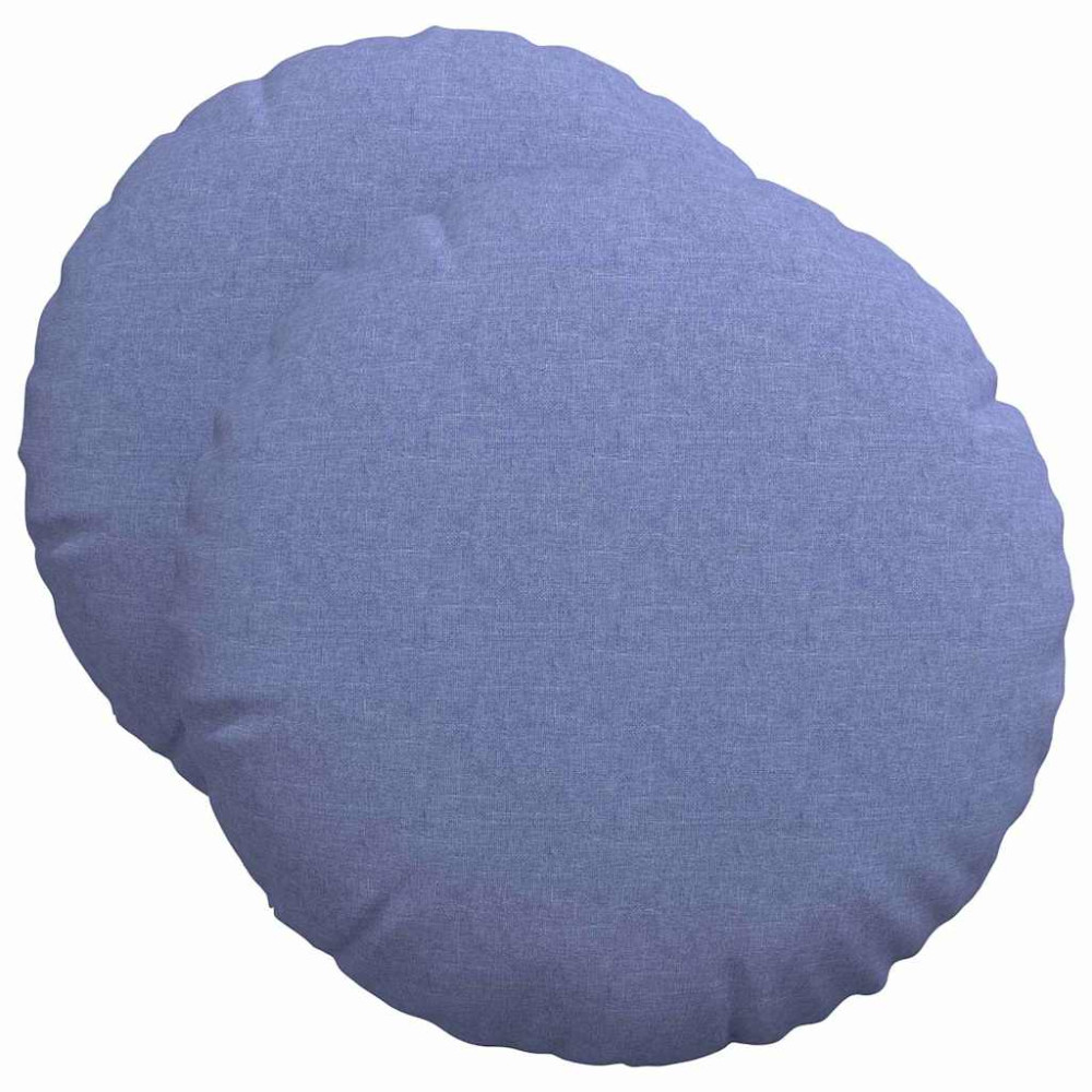 Produktbild för Sittkuddar 2 pcs Jeansblå Ø50 x 19 cm tyg