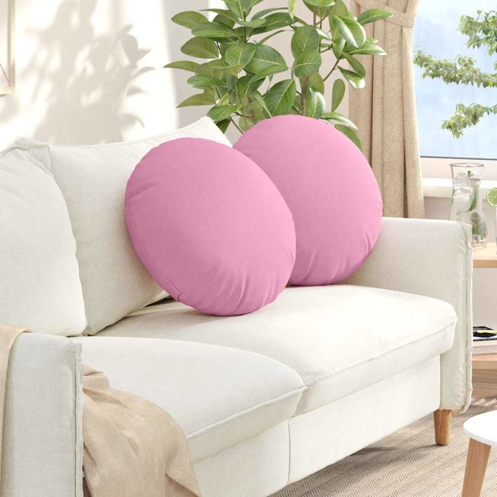 Produktbild för Sittkuddar 2 pcs Rosa Ø50 x 19 cm tyg