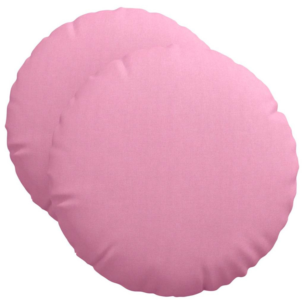 Produktbild för Sittkuddar 2 pcs Rosa Ø50 x 19 cm tyg