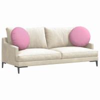 Produktbild för Sittkuddar 2 pcs Rosa Ø50 x 19 cm tyg