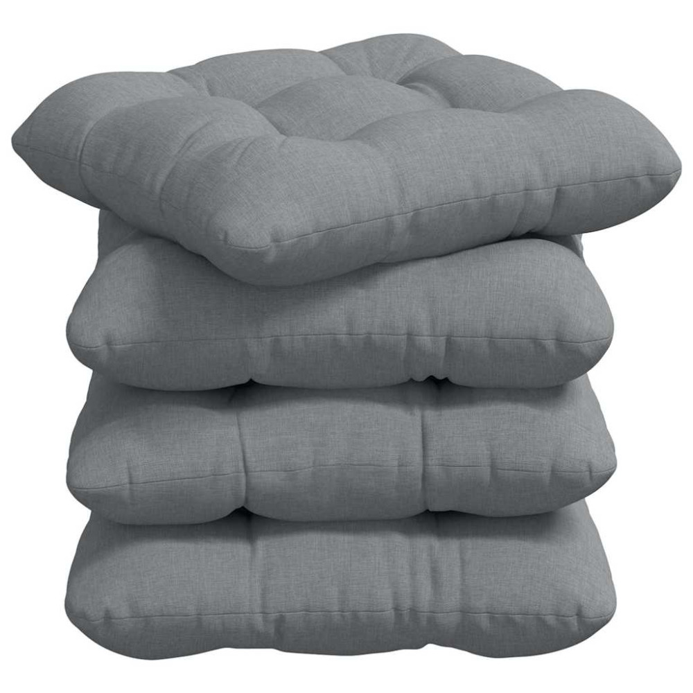 Produktbild för Sittkuddar 4 pcs Ljusgrå 45 x 45 x 12 cm tyg