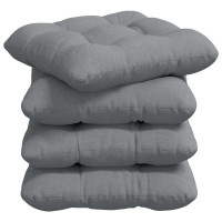 Produktbild för Sittkuddar 4 pcs Ljusgrå 45 x 45 x 12 cm tyg