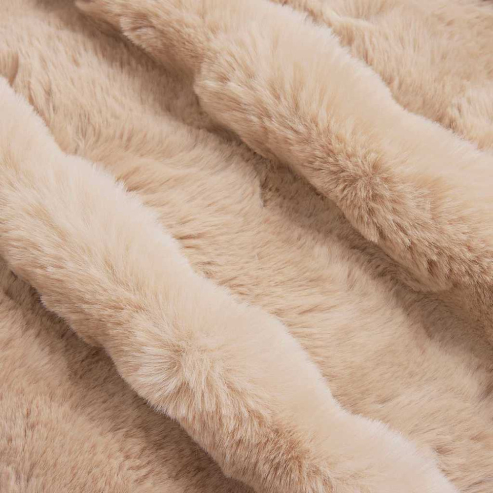 Produktbild för Halkfri filt i konstgjord kaninfäll Olite 4 pcs Beige Polyester