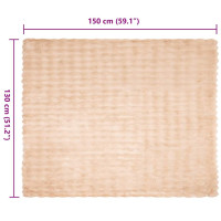 Produktbild för Halkfri filt i konstgjord kaninfäll Olite 4 pcs Beige Polyester