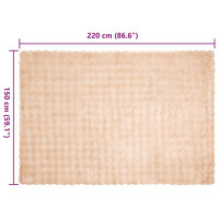Produktbild för Halkfri filt i konstgjord kaninfäll Olite 4 pcs Beige Polyester