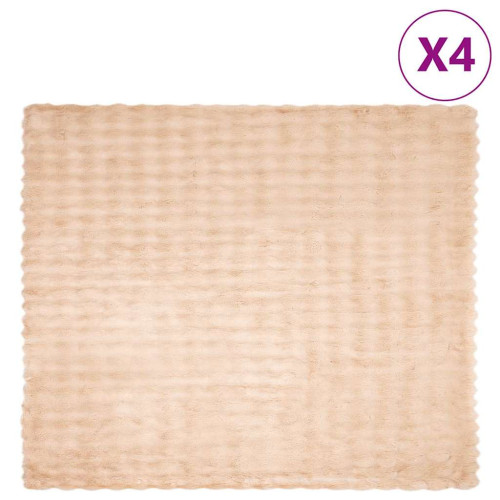 vidaXL Halkfri filt i konstgjord kaninfäll Olite 4 pcs Beige Polyester