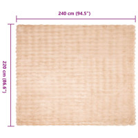 Produktbild för Halkfri filt i konstgjord kaninfäll Olite 4 pcs Beige Polyester