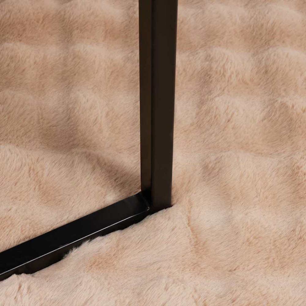 Produktbild för Halkfri filt i konstgjord kaninfäll Olite 4 pcs Beige Polyester