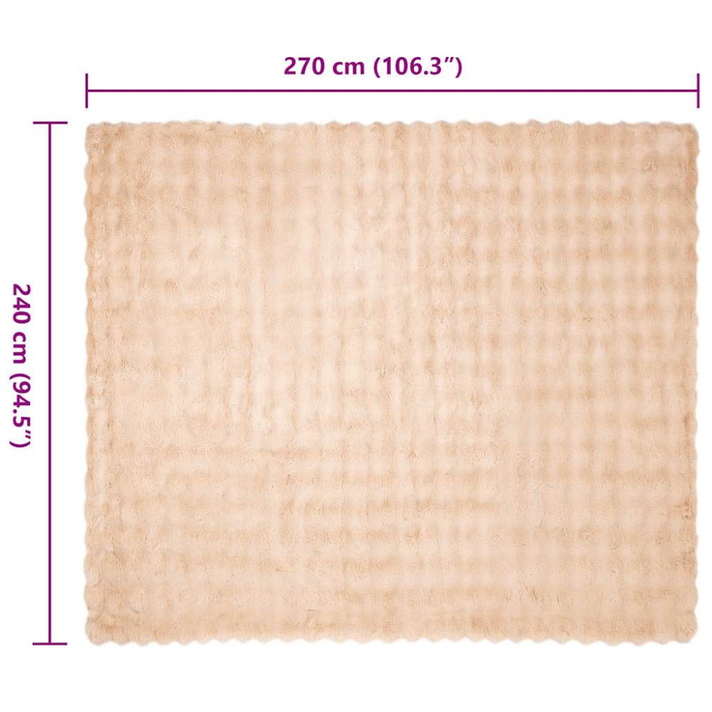 Produktbild för Halkfri filt i konstgjord kaninfäll Olite 4 pcs Beige Polyester