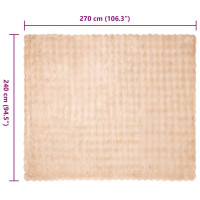 Produktbild för Halkfri filt i konstgjord kaninfäll Olite 4 pcs Beige Polyester